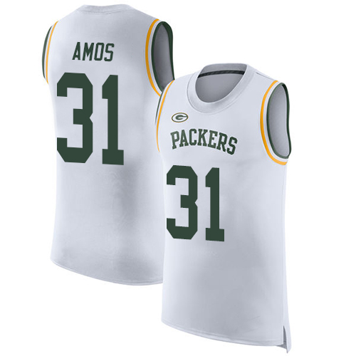 Green Bay Packers Limited White Men 31 Amos Adrian Jersey Nike NFL Rush Player Name And Number Tank Top